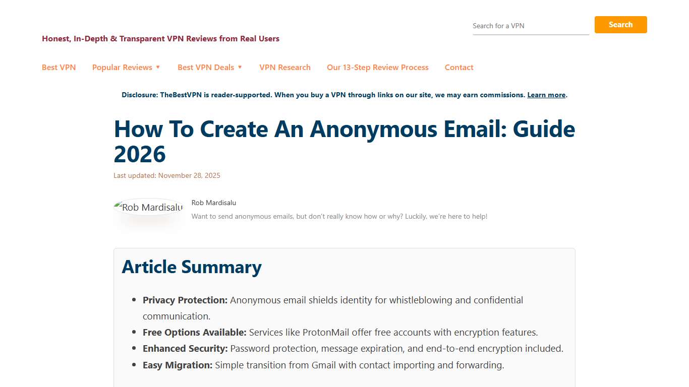 How To Create An Anonymous Email: Guide 2026